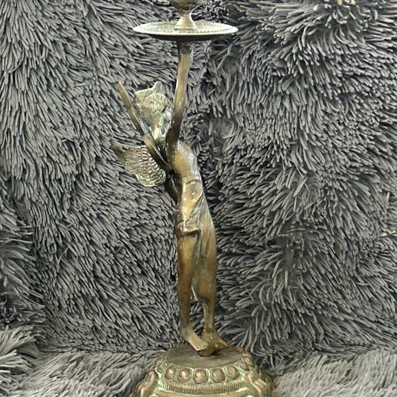 Antique Art Deco Greek Goddess Nike Statue Candleholder - Picture 2 of 6